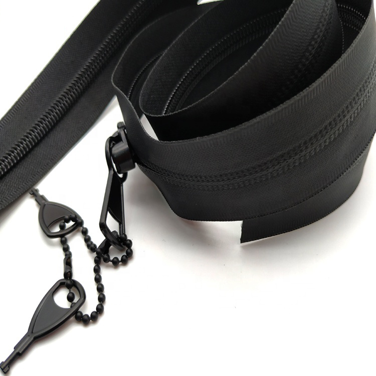 Black waterproof zipper