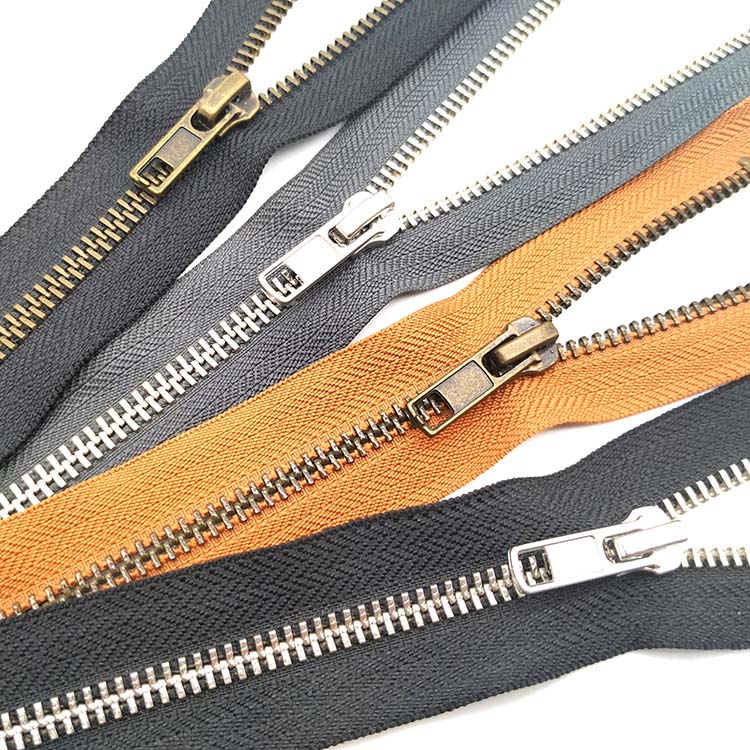 Brown nylon metal zipper