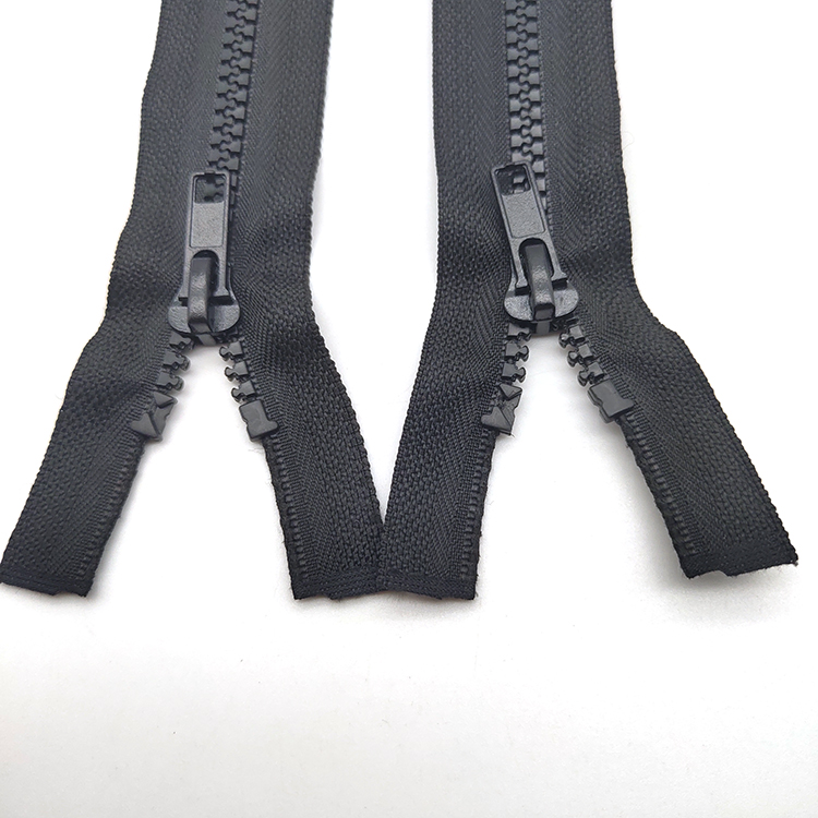 Black resin zipper