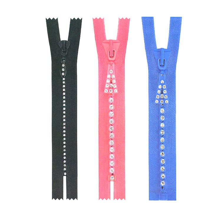 Rhinestone zipper