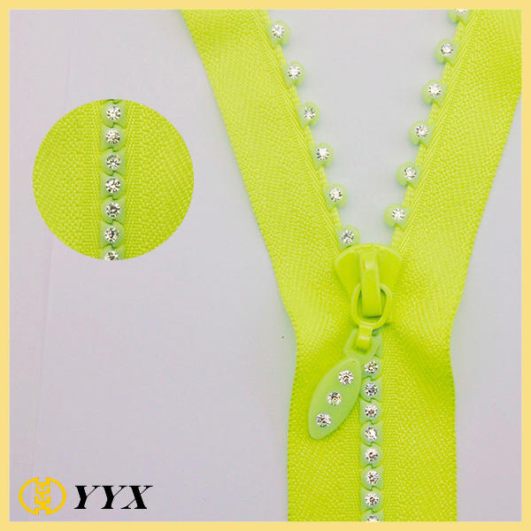 Acrylic Rhinestone Zipper