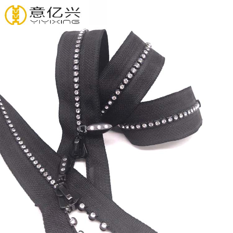 Customized rhinestone zipper