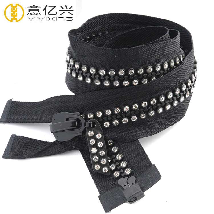 Customized rhinestone zipper