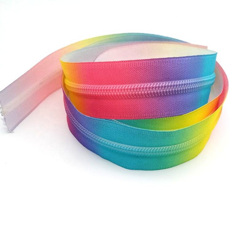 Custom rainbow zipper tape