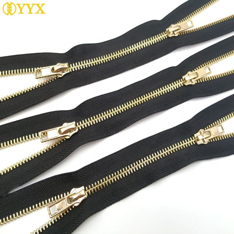 zipper for jean Gold teeth metal zipper double side zip zipper 52 way