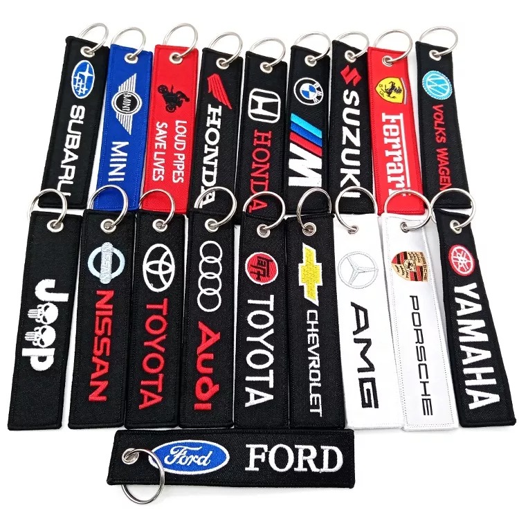 Motorcycle car logo brand textile fabric jet tag
