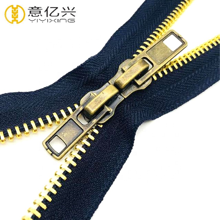 Metal double-point zipper for light luxury clothing