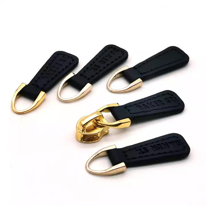 Nylon custom zipper pulls puller accessories slider leather zipper pull