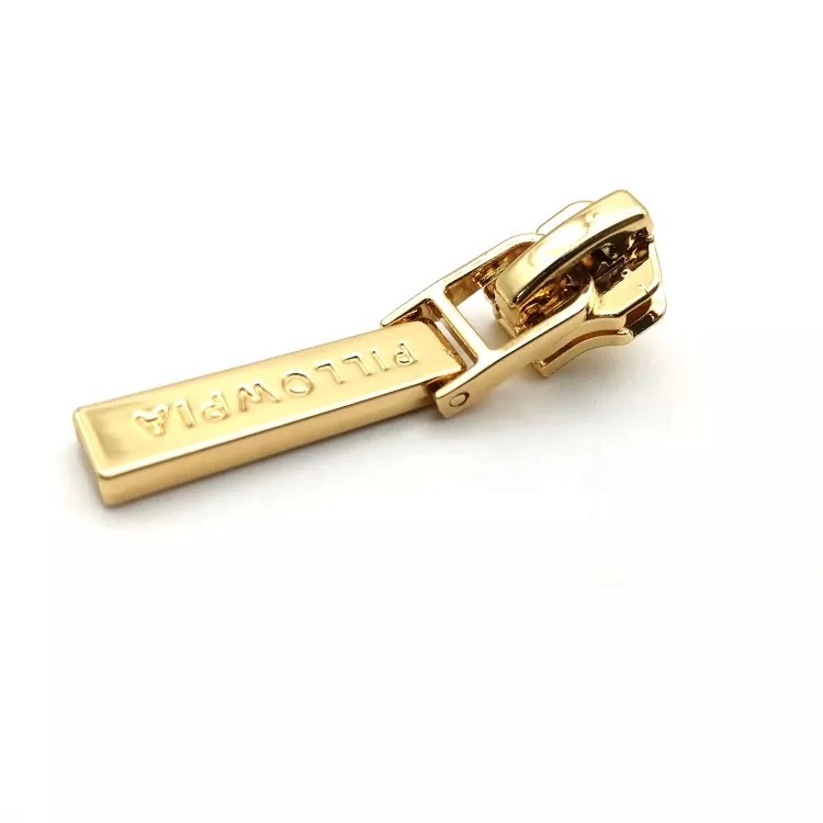 Custom rose gold zipper puller for garments