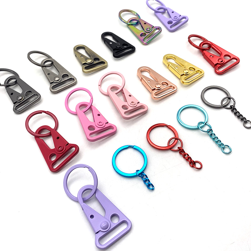 Custom 25mm zinc alloy metallic color eagle mouth hook snap spring carabiner