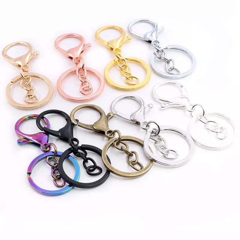 High quality color plating lobster claw clasp key ring rose gold