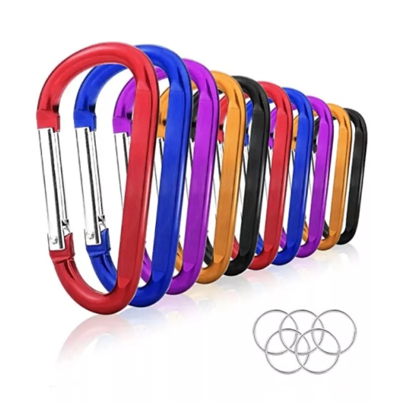 Wholesale Flat D Shape Carabiner Clips Oem Custom Logo Carabiner