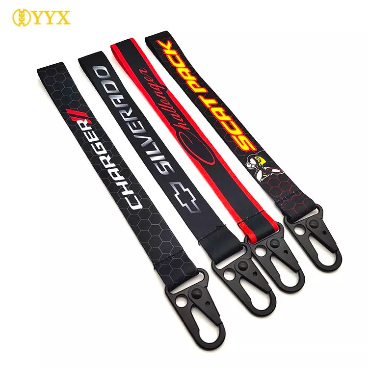 Custom Polyester Wrist Key Chain Strap Short Keychain Lanyard with Print Logo