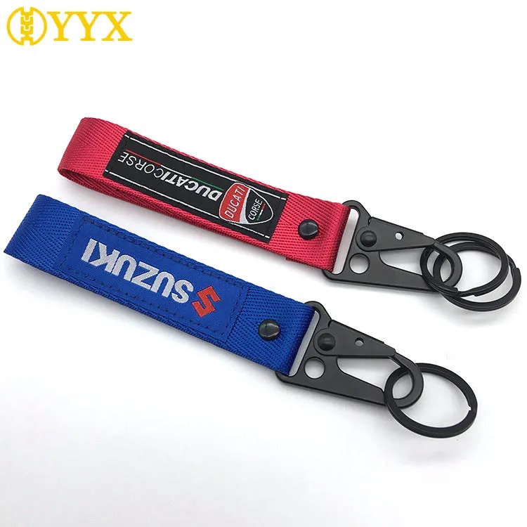 High-quality woven car keychain _metal hook keychain