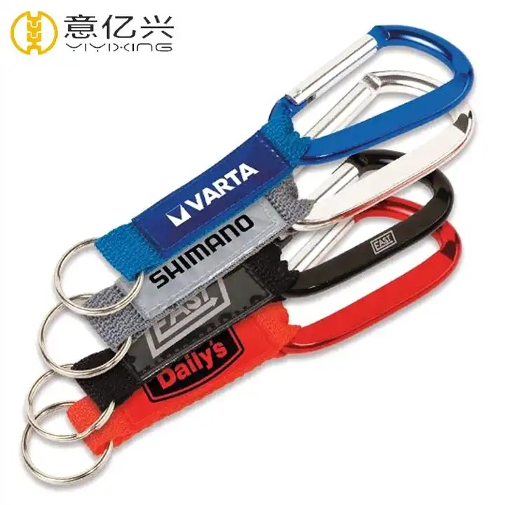 Hot Selling Short Lanyard Strap Nylon Keychain With Carabiner Clip