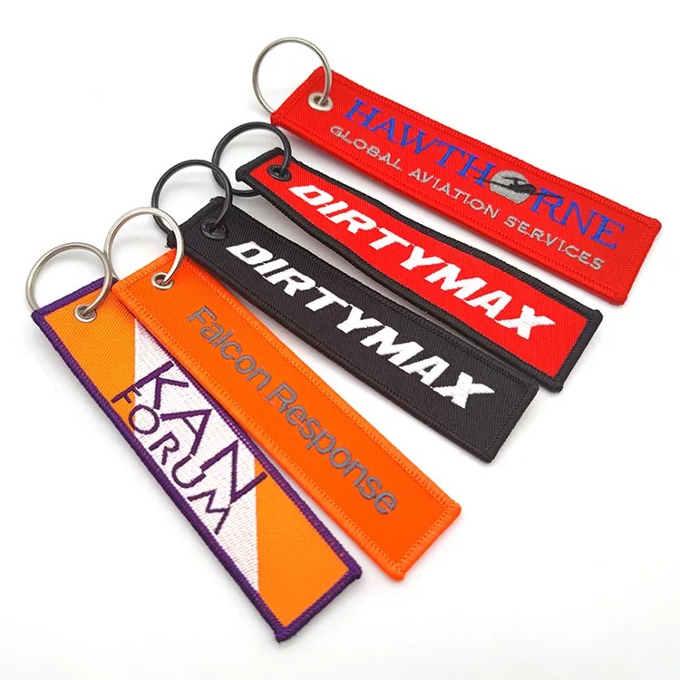 YYX custom embroidered key chain_bikes art patch keychain key jet tag