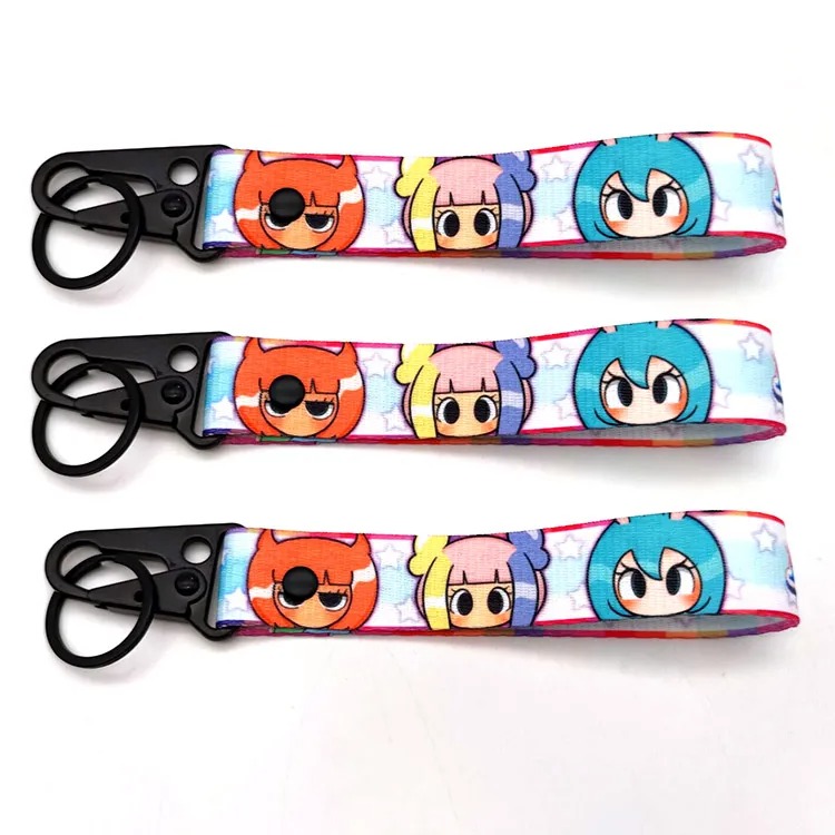 Sublimation Blank Nylon Wristlet Lanyards Strap Wristlet Cute Keychain