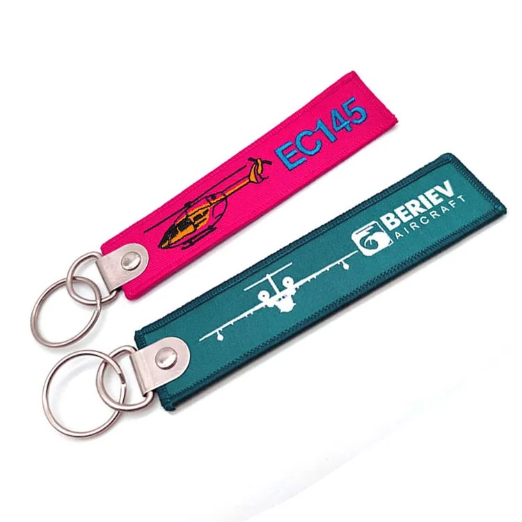 Wholesale Custom Aviation Aircraft Keychain Seatbelt With Laser Logo