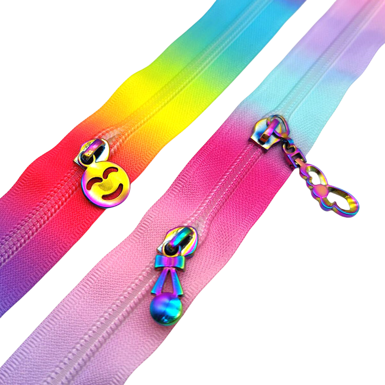 rainbow zipper heads