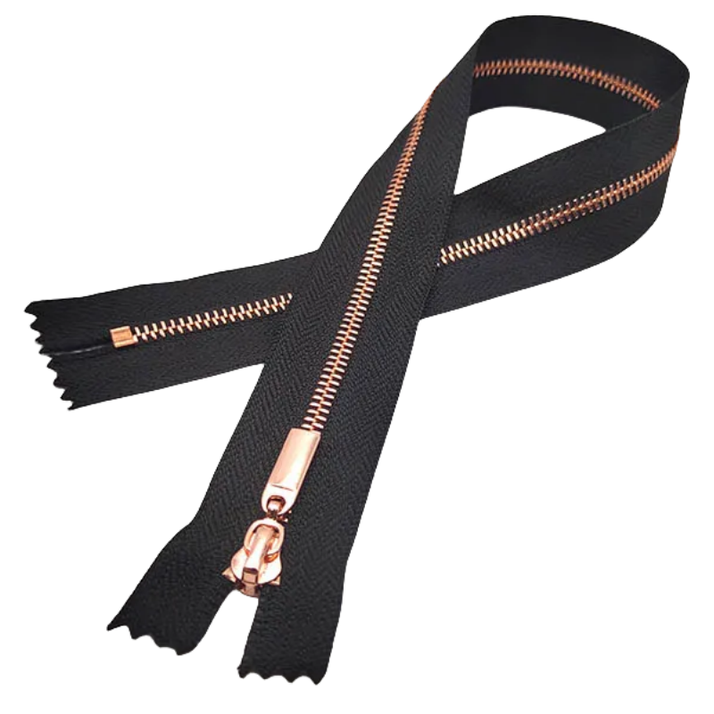 Metal zippers