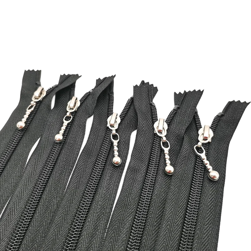 What are the characteristics of nylon zippers?