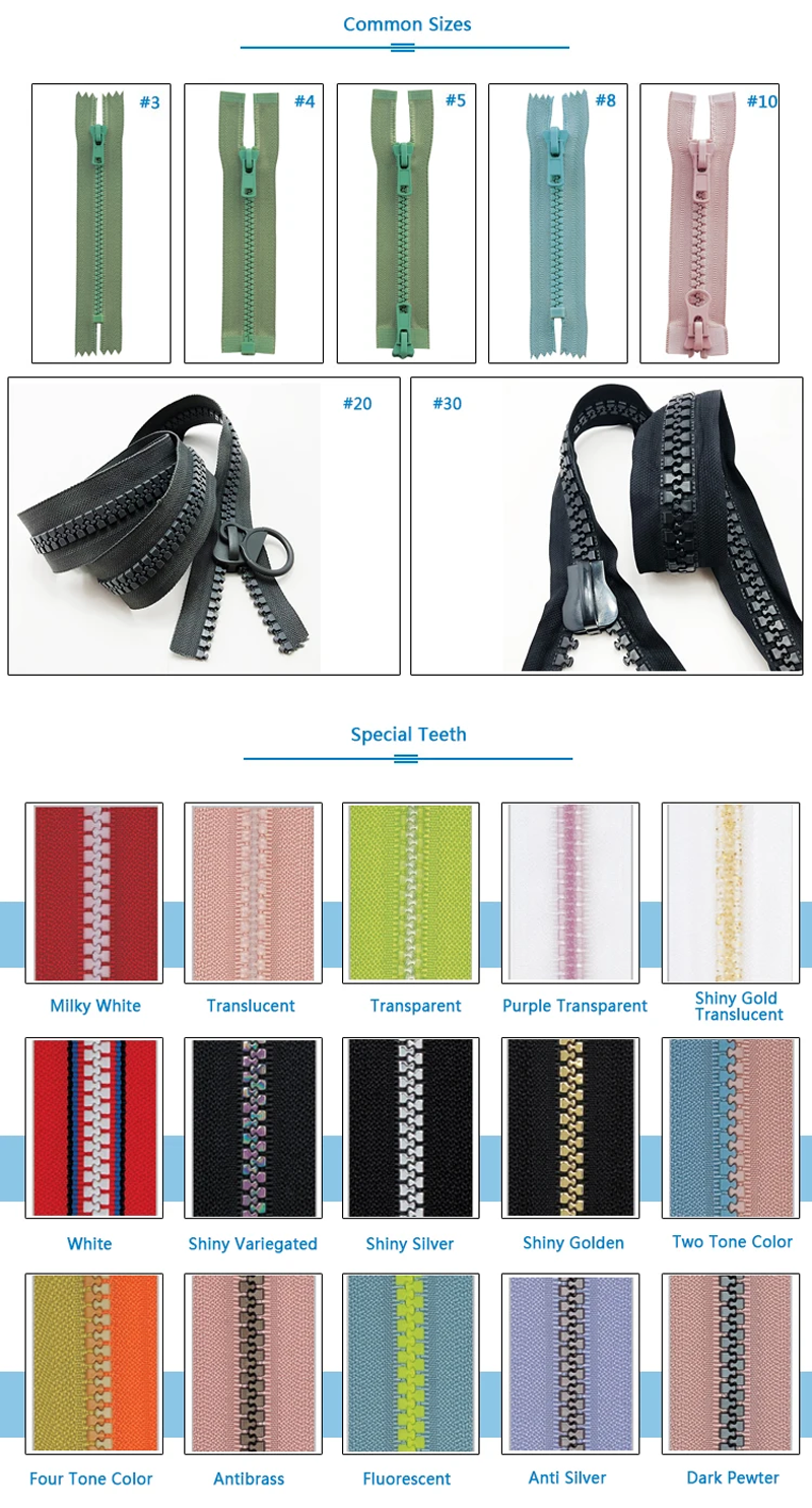 Plastic Zipper Sizes