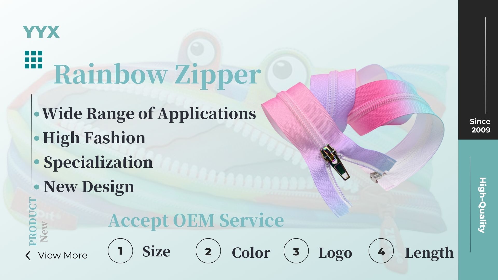 Rainbow Teeth Zipper