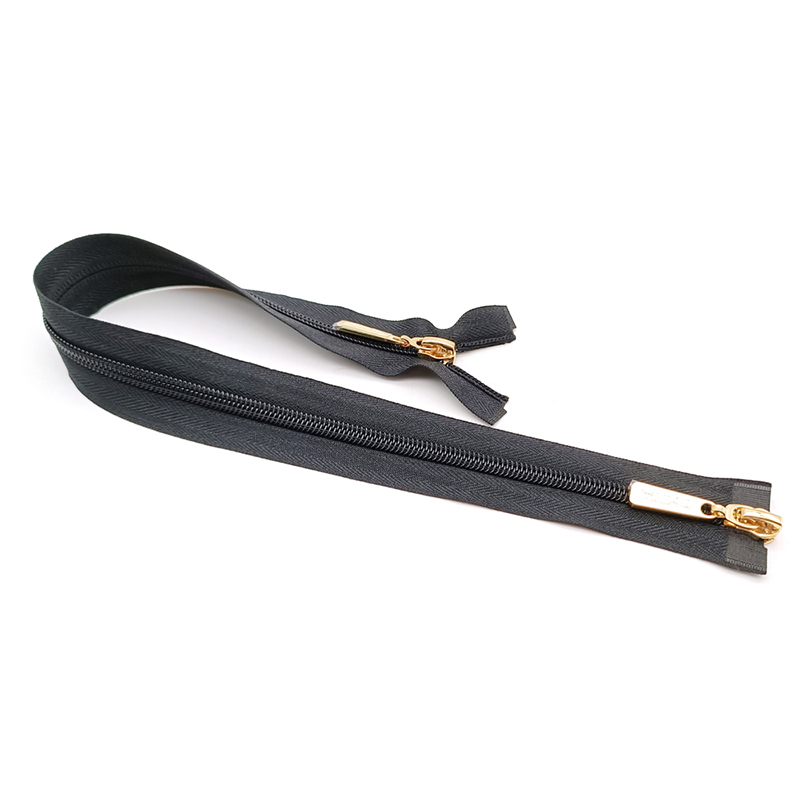 Wholesale Double Slider Zipper Metallic
