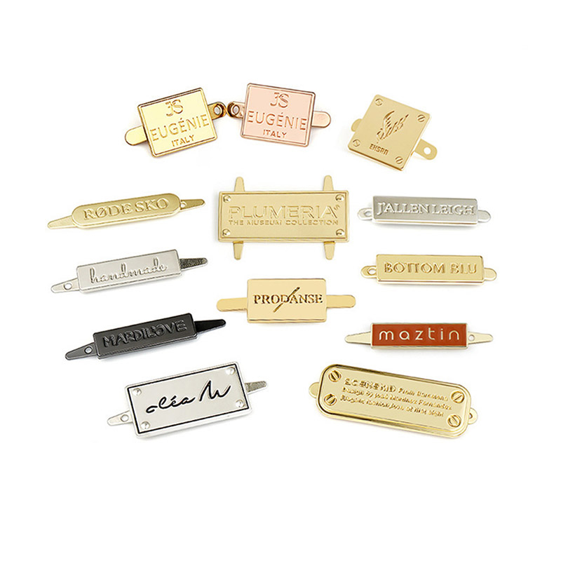 Custom Personalized Metal Badges Metal Logo Plate Clothing Label Tag For Bag